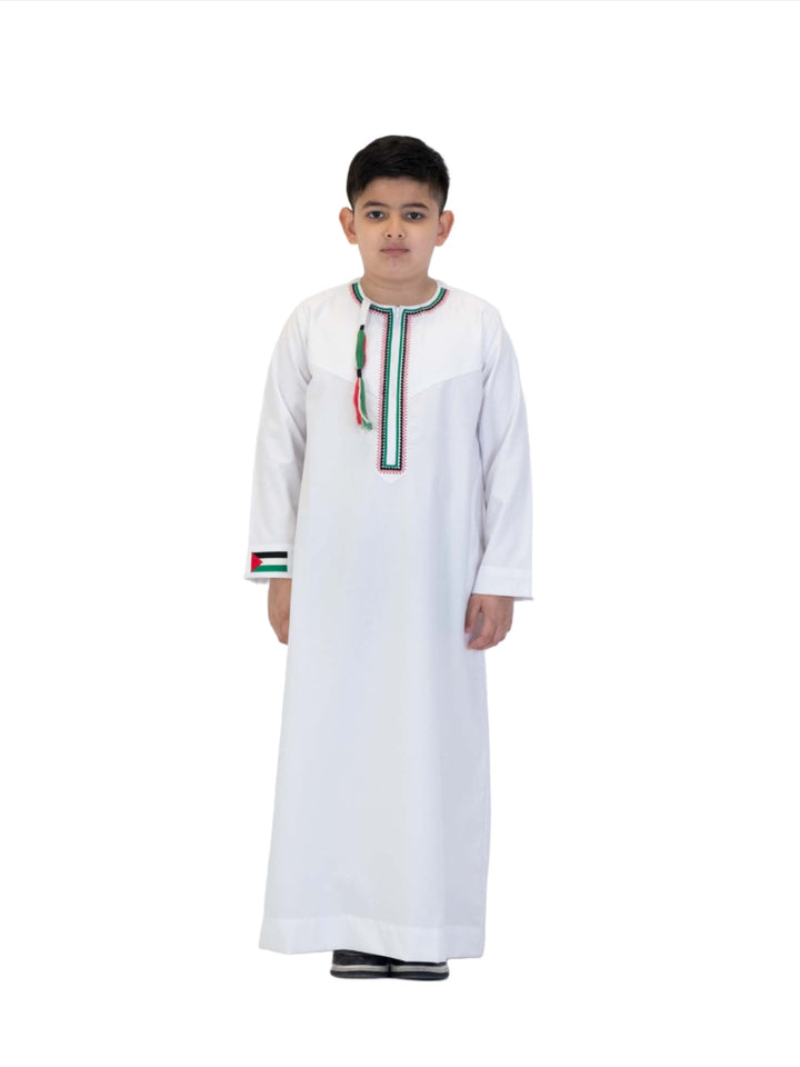 Islamic Impressions Boy's Palestinian Omani Thobe with Tassel