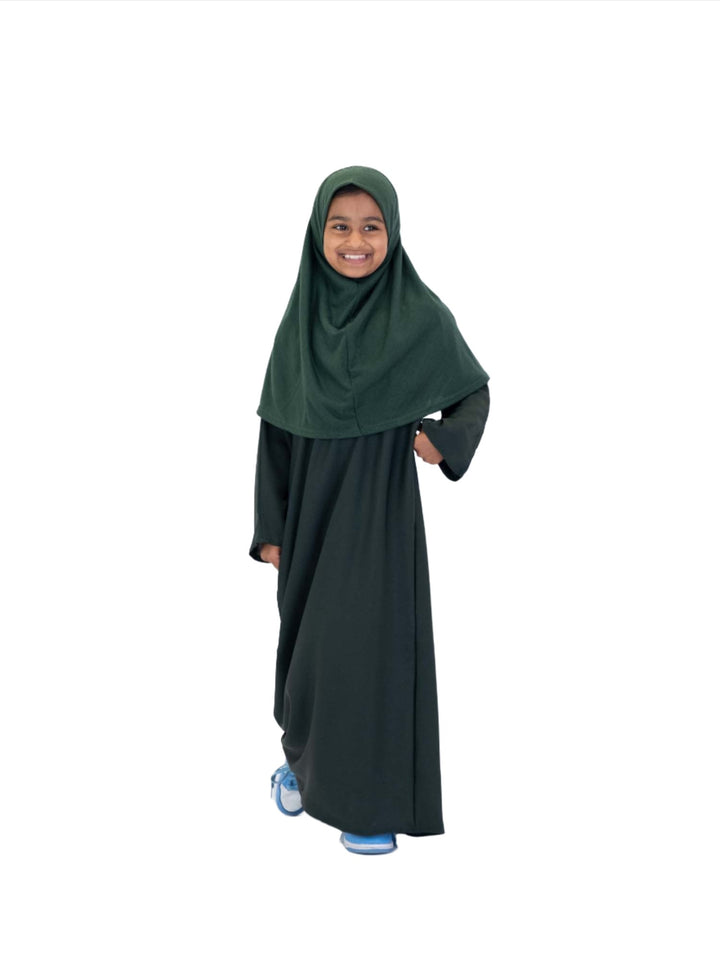 Girls Nida One Button Abaya With Pocket