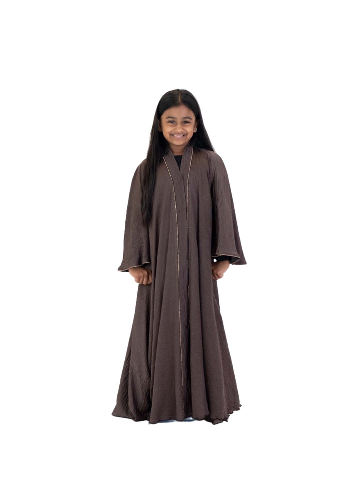 Girls Makeba Gold Trim Abaya