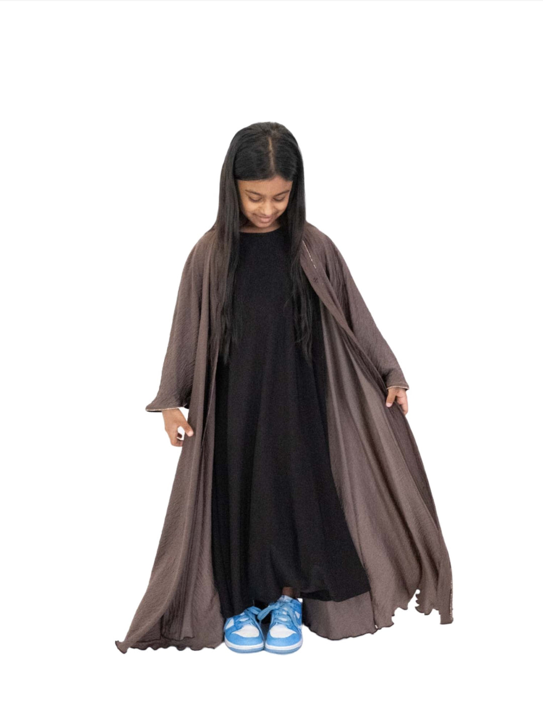 Girls Makeba Gold Trim Abaya