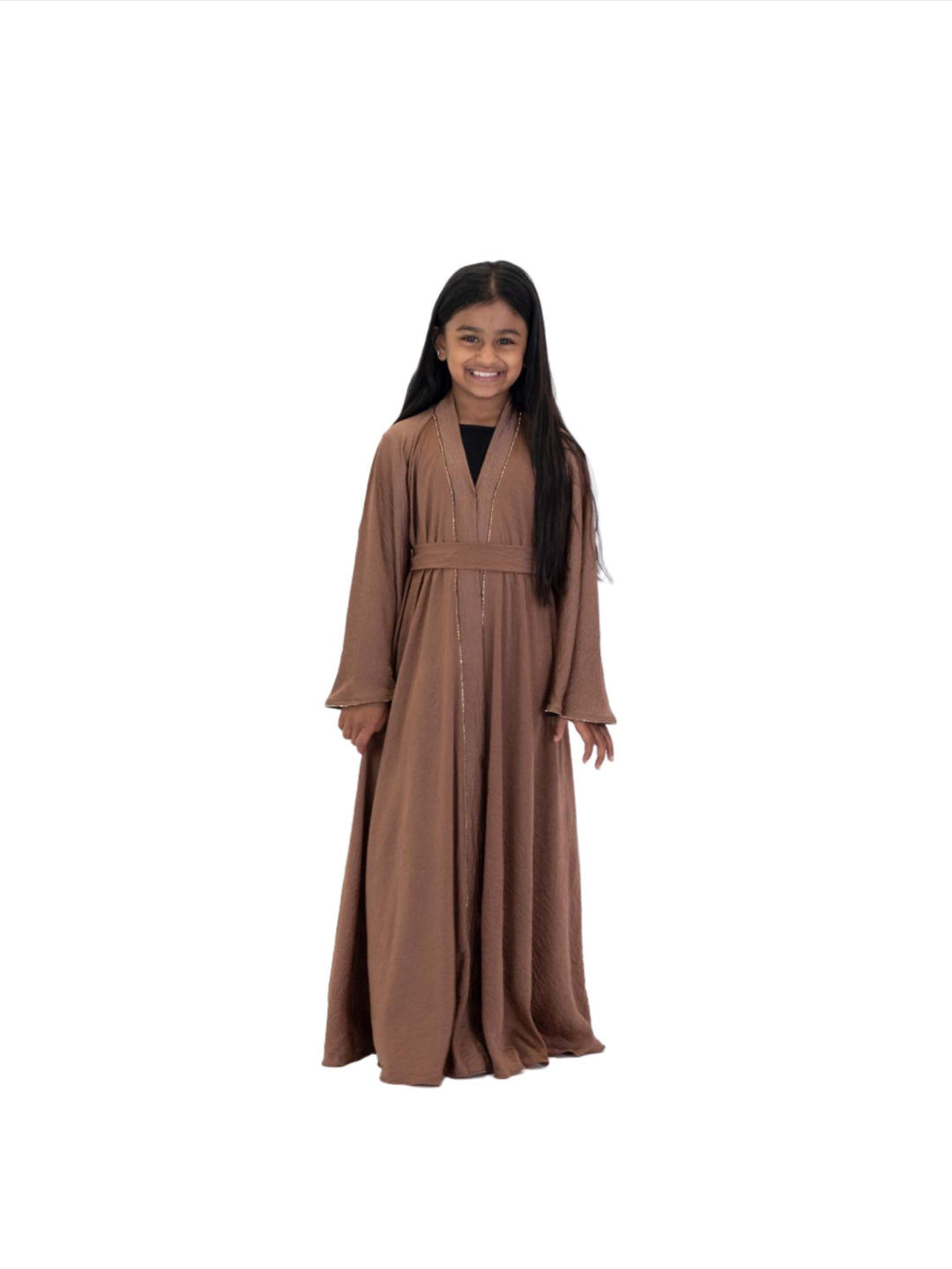 Girls Makeba Gold Trim Abaya