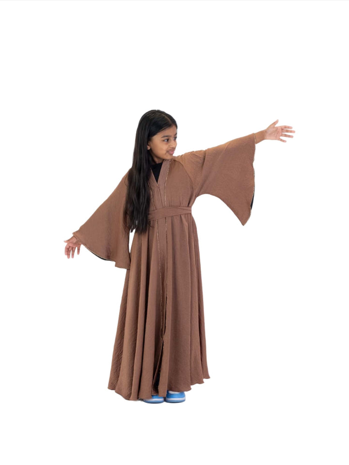 Girls Makeba Gold Trim Abaya