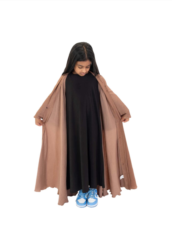 Girls Makeba Gold Trim Abaya