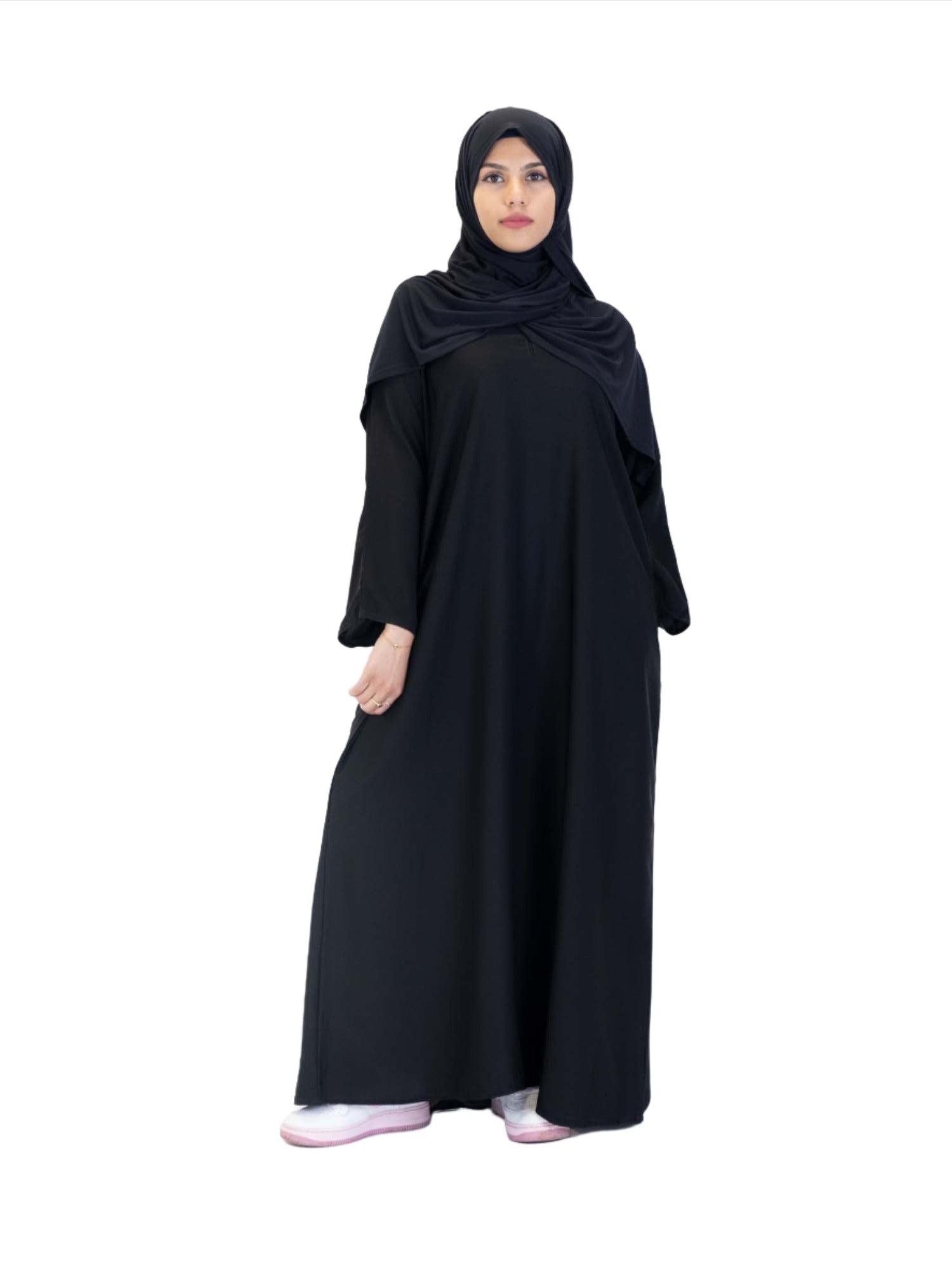 Nida One Button Abaya With Pocket Islamic Impressions