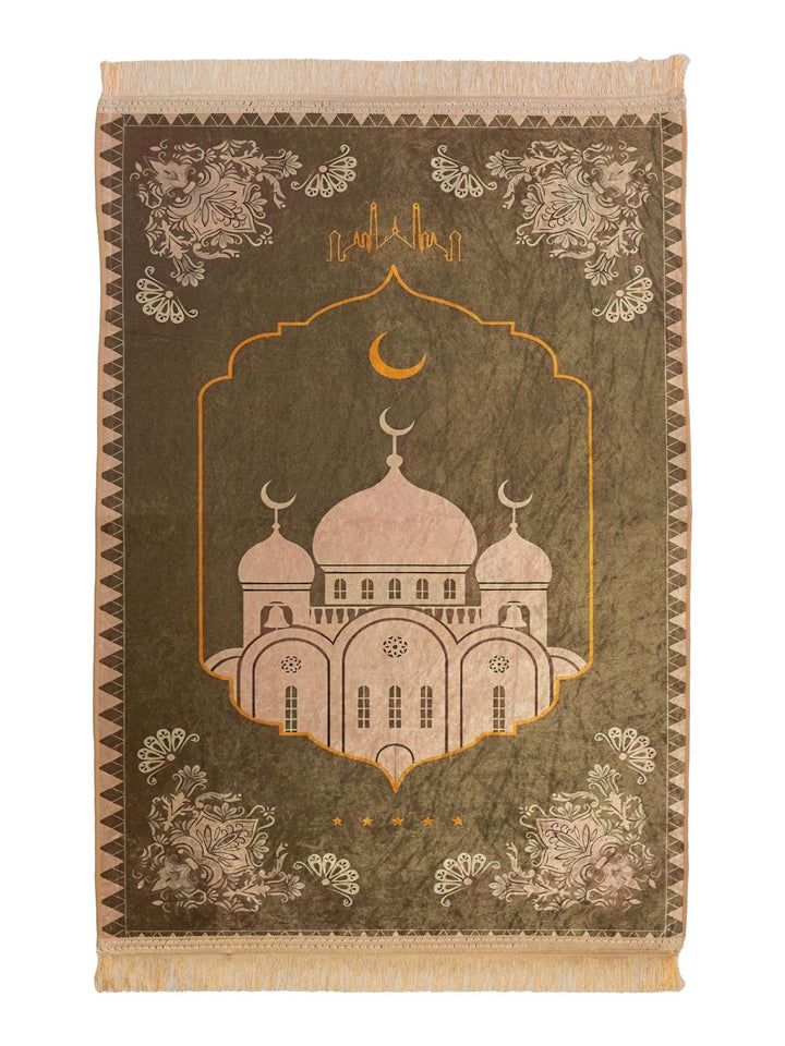 Green/Gold Masjid Prayer Mat