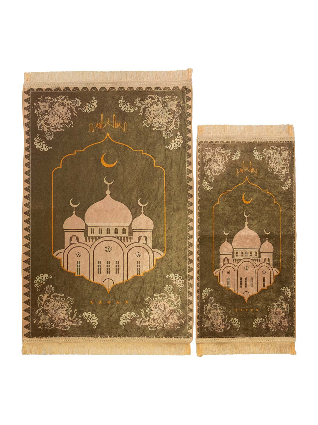 Green/Gold Masjid Prayer Mat