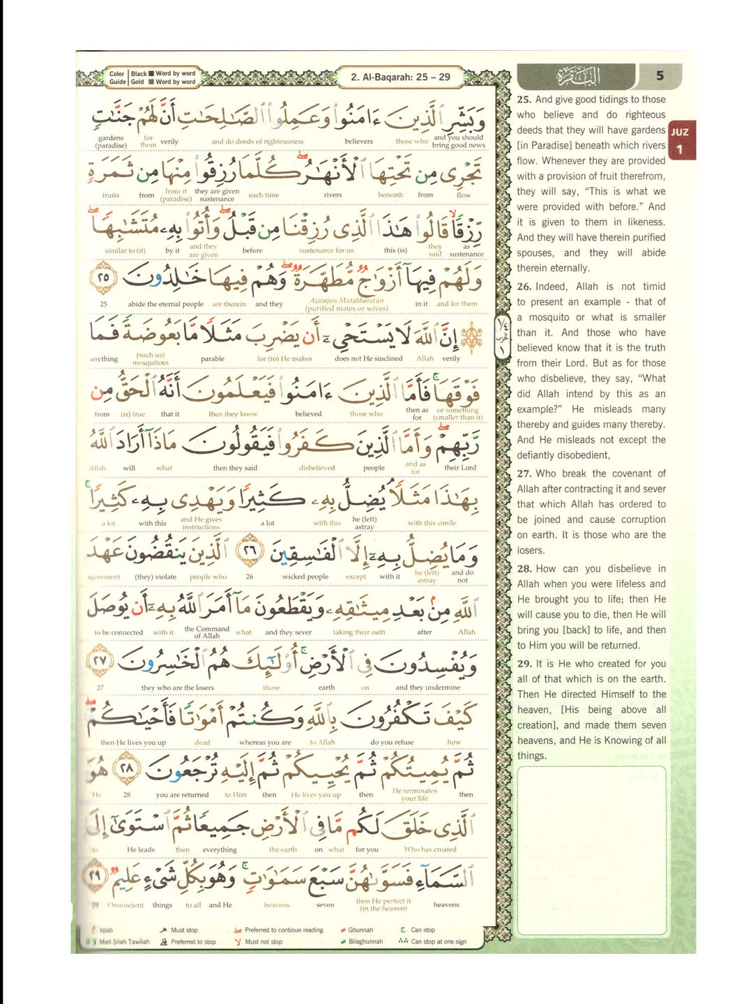 Al Quran Al Karim - Word By Word Translation - B5 Medium